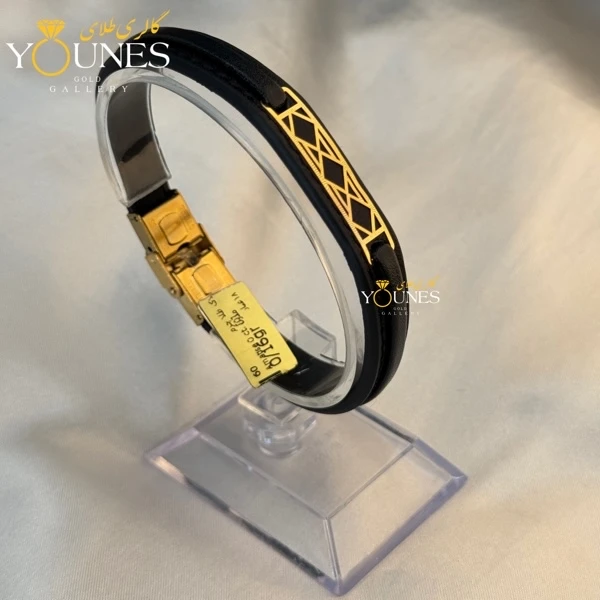 دستبند طلا چرم مردانه L164